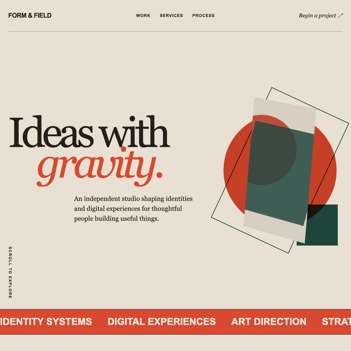 Form & Field Studio Landing Page animated website preview