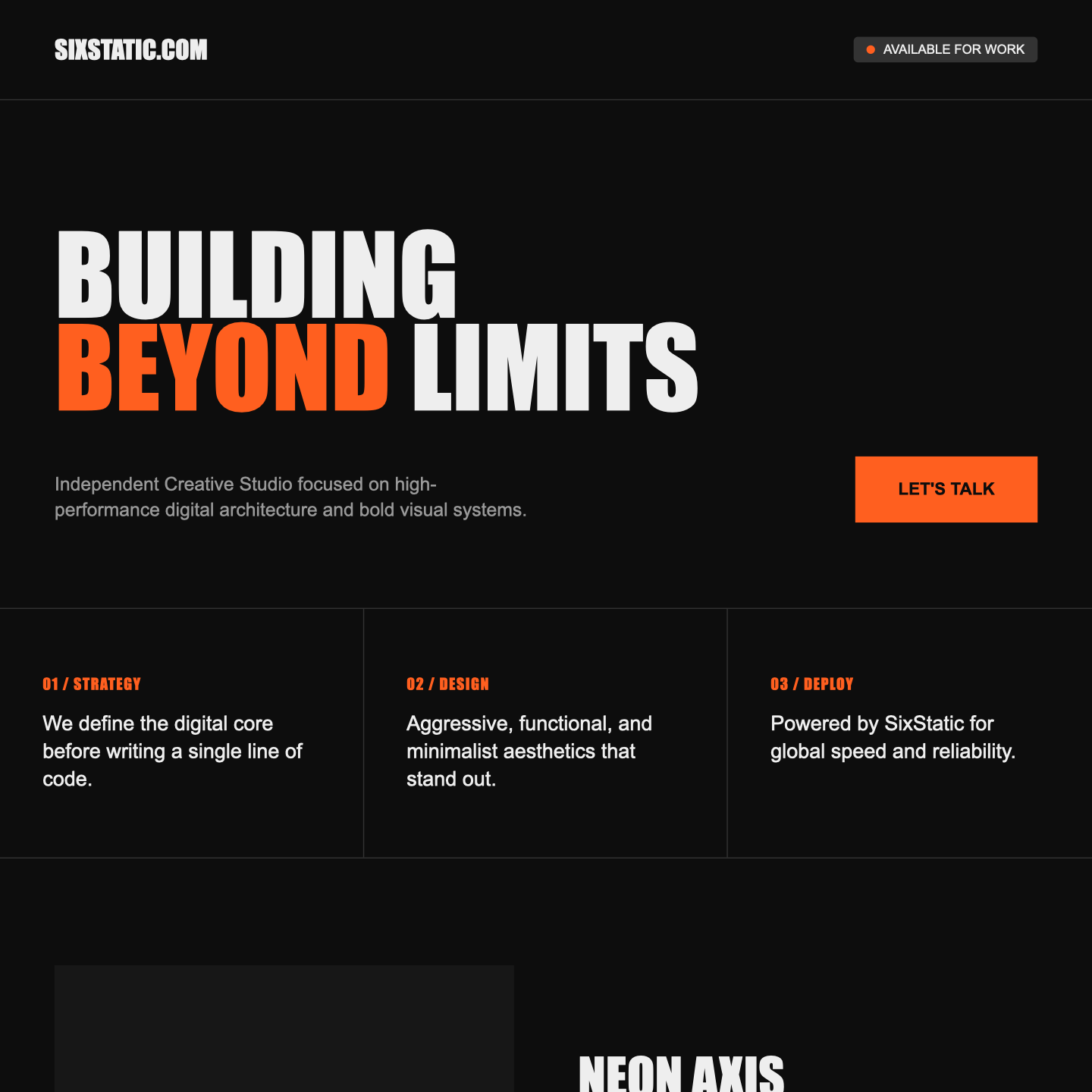 Industrial Orange Creative Studio Template website preview
