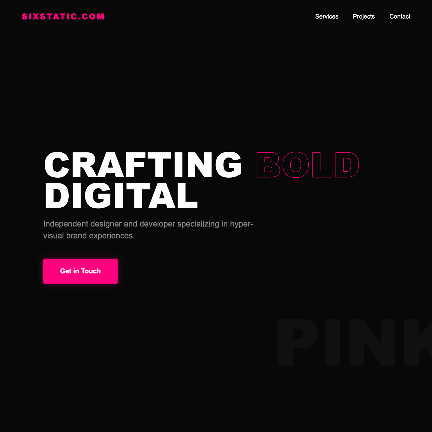 Midnight Pink Creative Portfolio Template website preview