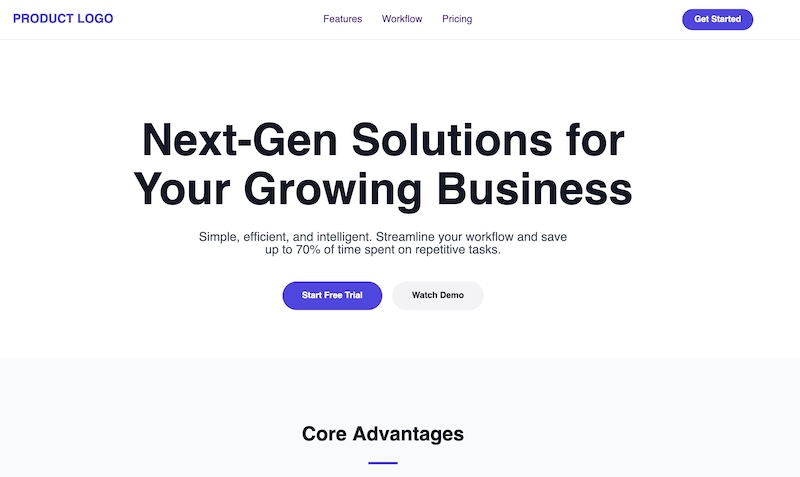 Modern Product Landing