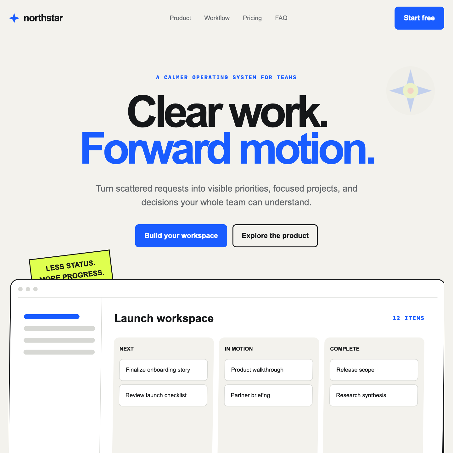 Northstar SaaS Landing Page animated website preview