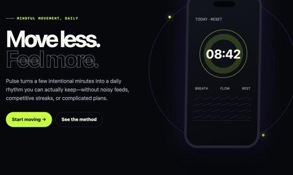 Pulse Mobile App Landing Page